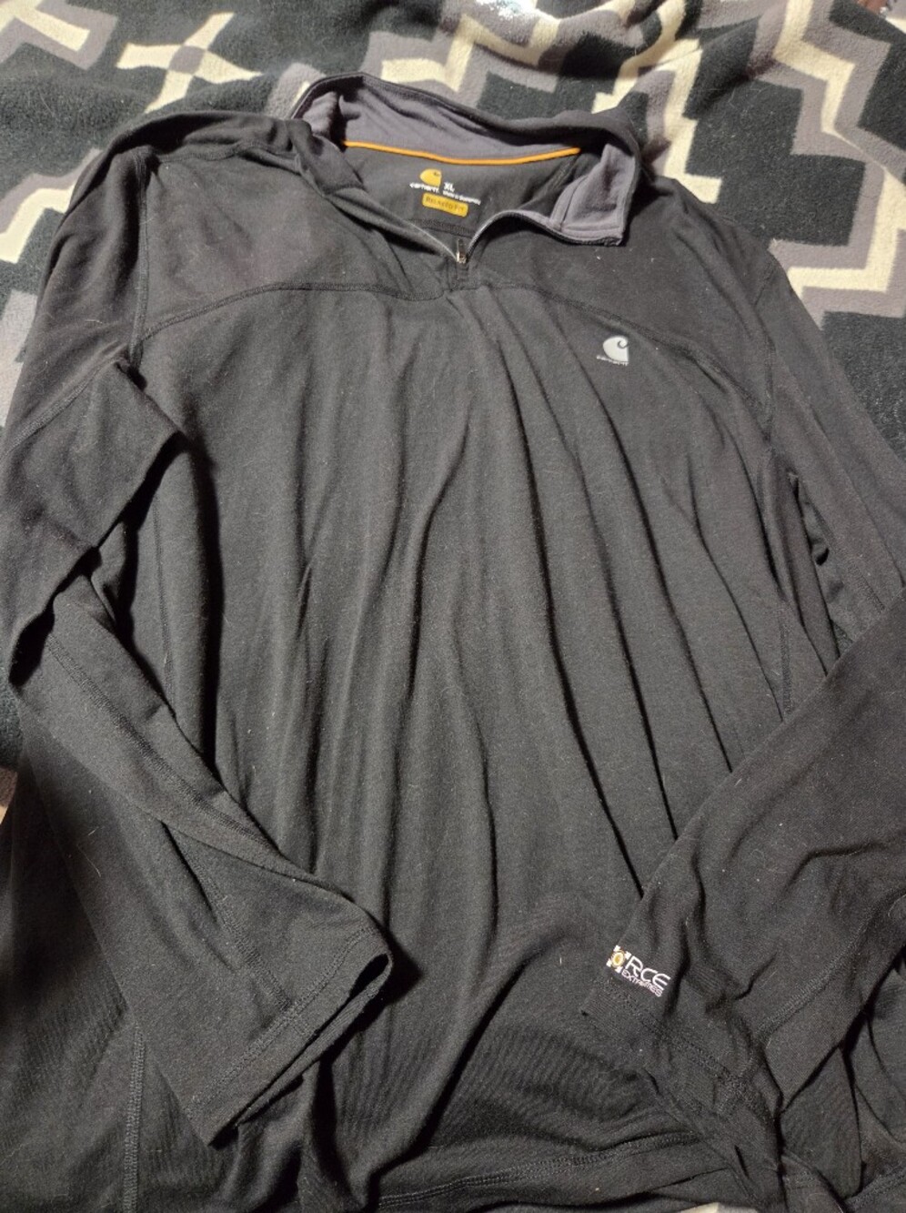 Carhartt Men’s Black Long-Sleeve  Quarter Zip